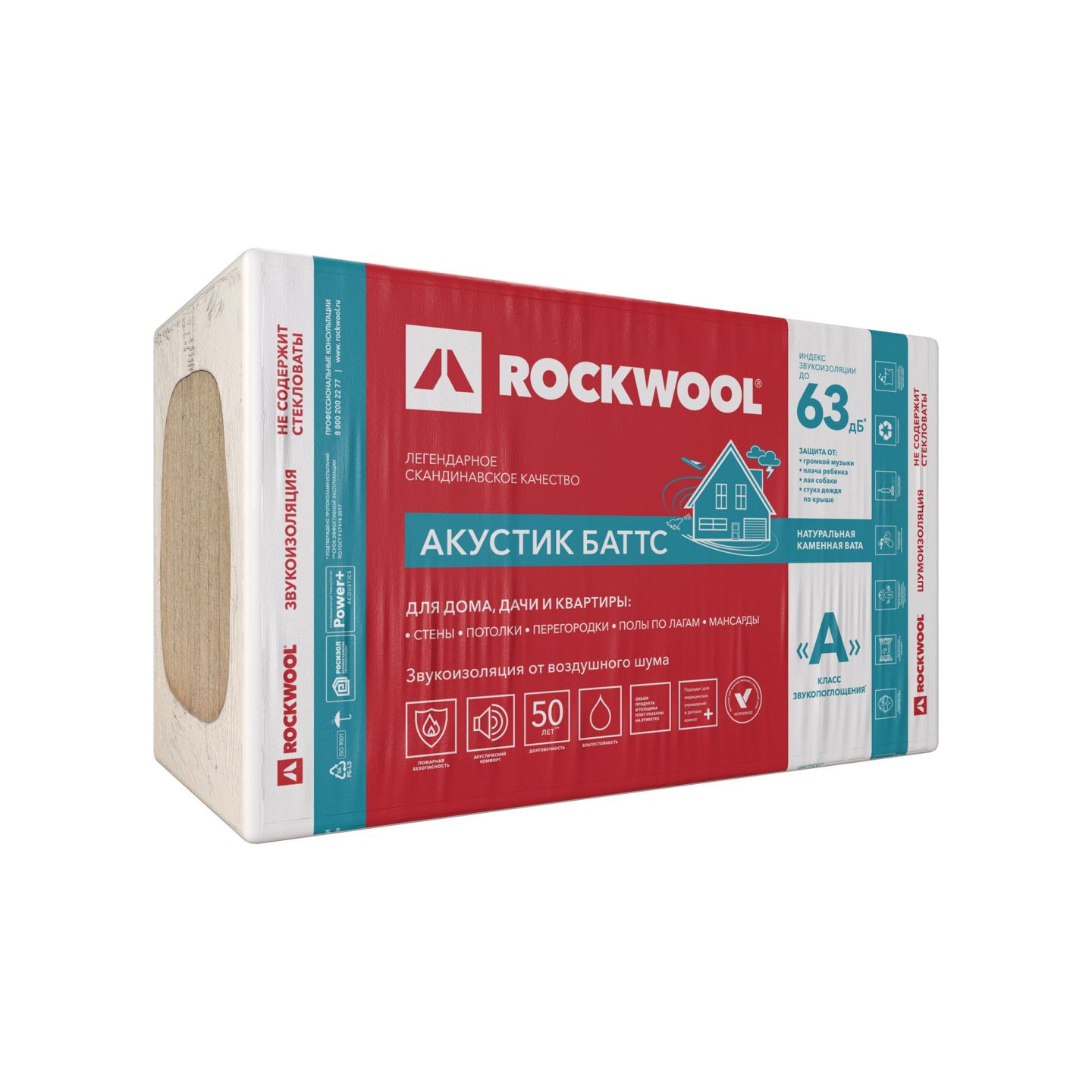 Утеплитель Rockwool Акустик Баттс базальтовая плита 1000х600х100мм